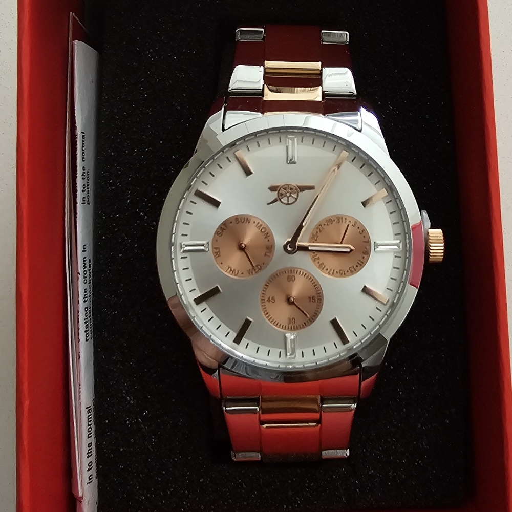 Arsenal Rose Gold/Silver Stainless Steel Watch